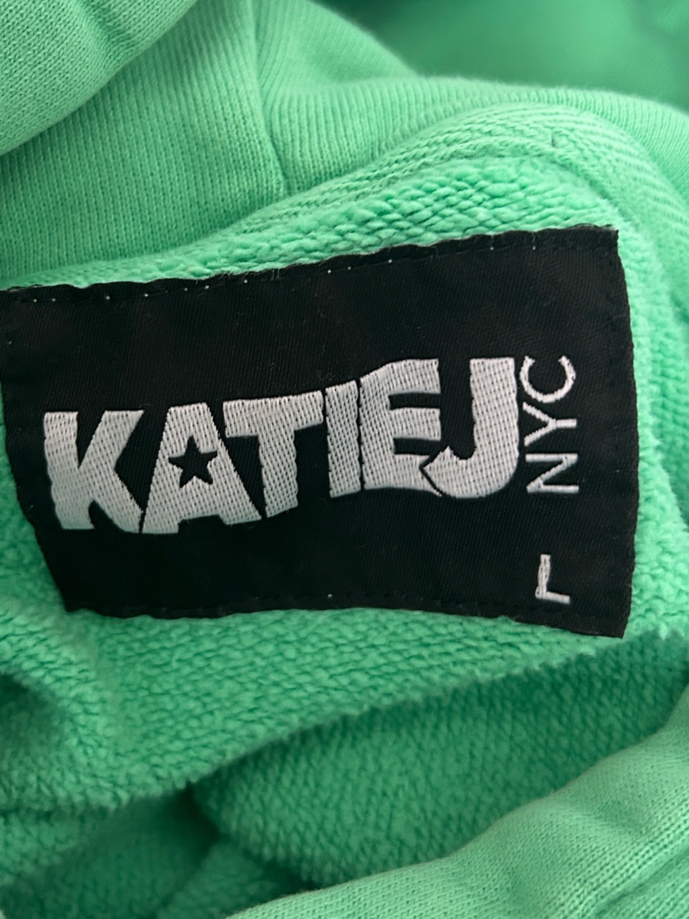 Katie J NYC green hoodie and shorts sweatshirt set Small/Large - Picture 3 of 11